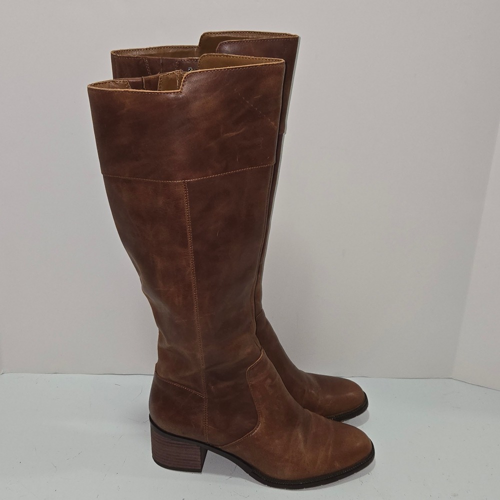 Franco Fortini Lynne Bjorndal Brown Leather Tall Riding Boots Womens 8M